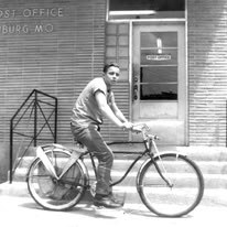 Old photograph of boy on bike by Newburg Missouri Post Office Old photograph of boy on bike by Newburg Missouri Post Office